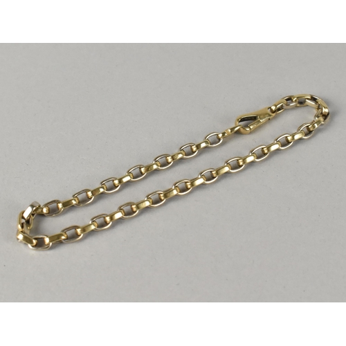 303 - A 9ct Gold Bracelet, Substantial White and Yellow Gold Alternating Links, Each Measuring 6.9mm by 4.... 