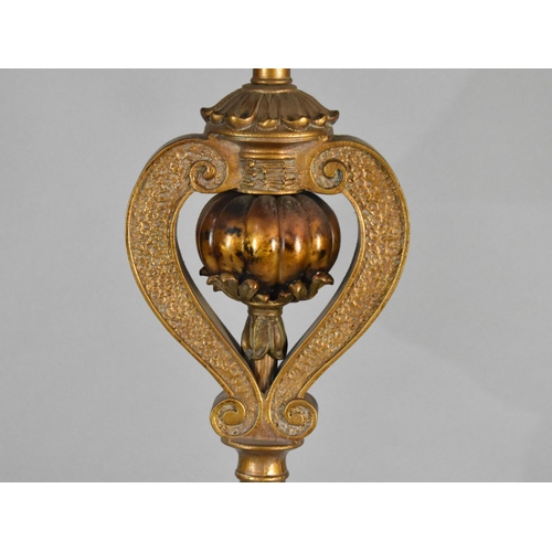 126 - A Modern Gilt Standard Lamp with Shade