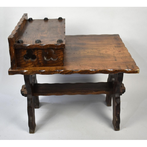 132 - A Mid 20th Century Oak Telephone Seat, 61cms Long