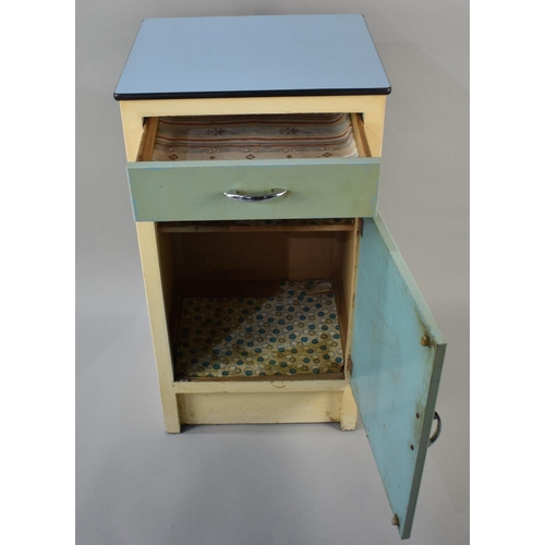 171 - A Vintage Formica Topped Kitchen Cabinet with Single Drawer over Cupboard Base, 46cms Wide