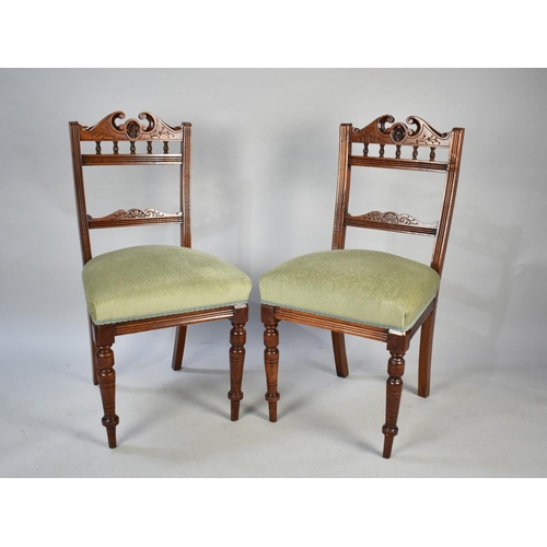 502 - A Pair of Edwardian Mahogany Framed Side Chairs