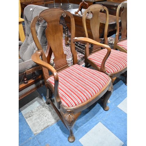 506 - A Set of Eight Late 19th/Early 20th Century Mahogany Dining Chairs with Queen Anne Style Backs and C... 