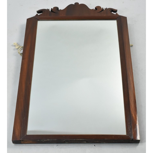 507 - A Mahogany Framed Georgian Style Fret Cut Mirror, 44cms by 73cms