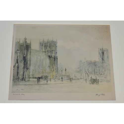 511 - A Collection of Three Framed and Signed Barry Potter Prints of London, Westminster Abbey, Old Waterl... 