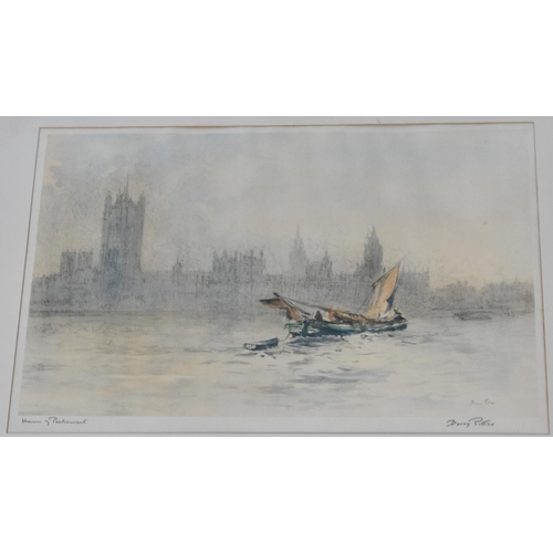 511 - A Collection of Three Framed and Signed Barry Potter Prints of London, Westminster Abbey, Old Waterl... 