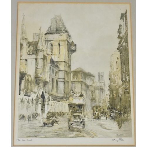 512 - A Pair of Signed Barry Potter Framed Prints Bow Church and The Law Courts, 26x38cms, Signed In Penci... 