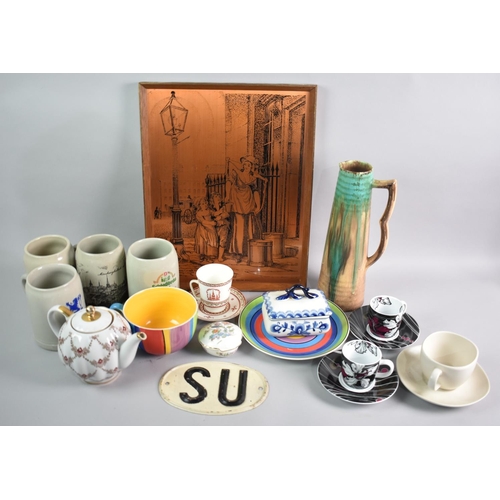 513 - A Collection of Various Russian and Continental Ceramics to include Teapots, Coffee Cans, Lager Stei... 