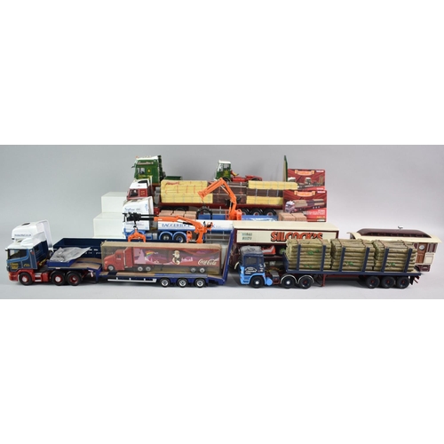 324 - A Collection of Nine Unboxed Corgi Diecast Lorries and Trailers with Loads