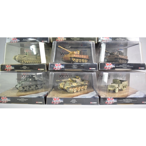 332 - A Collection of Nine Corgi D Day Landings Tanks and Military Vehicles, All Boxed