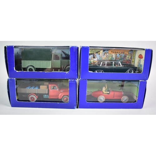 334 - Four French Boxed Tintin Diecast Vehicles