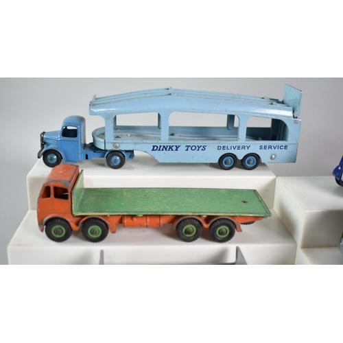 335 - A Collection of Unboxed Dinky Lorries to Include Pullmore Transporter, Guy, Foden Plus Repainted Exa... 