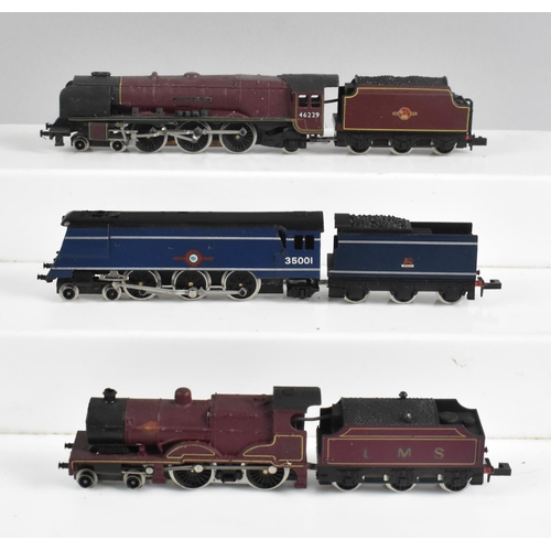 342 - A Collection of Three Unboxed N Gauge Locomotives and Tenders, British Railways and LMS, To Include ... 