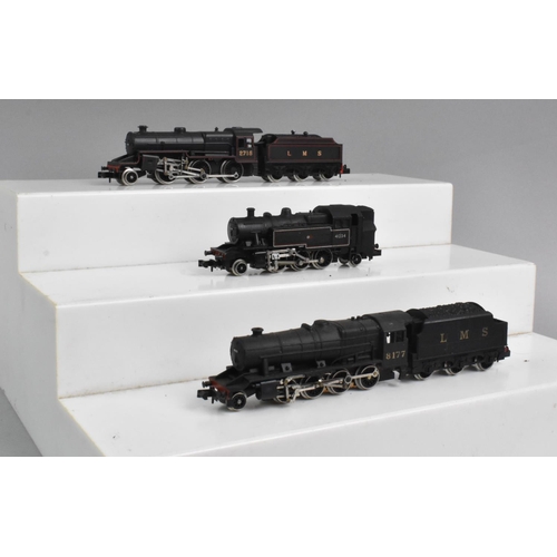 346 - Three Unboxed N Gauge Locomotives with Two Tenders LMS and British Railways, To Include Graham Faris... 