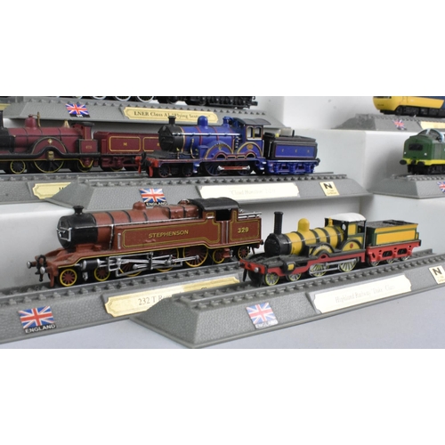 360 - A Collection of Fourteen Del Prado N Gauge Locomotives Of The World, England