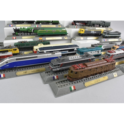 362 - A Collection of Thirty Three Del Prado N Gauge Locomotives Of The World Models, Spain, France, Italy... 