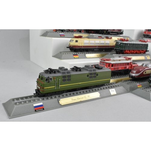 363 - A Collection of Twenty Del Prado N Gauge Locomotives Of The World Models, Germany, Switzerland, Russ... 