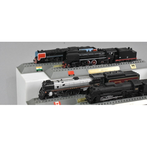 364 - A Collection of Eighteen Del Prado N Gauge Locomotives Of The World Models, Canada, Sweden, Japan, A... 