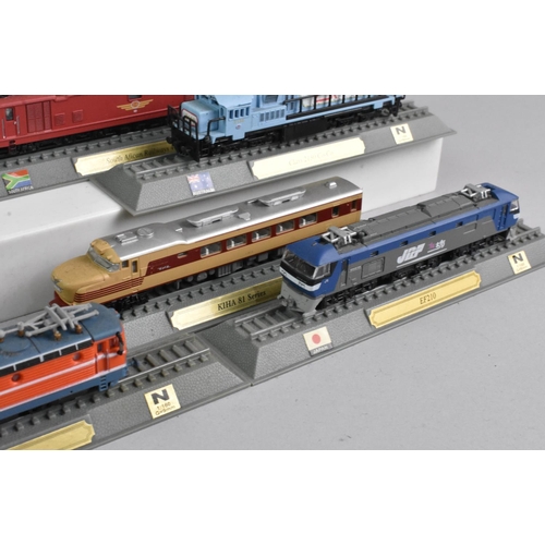 364 - A Collection of Eighteen Del Prado N Gauge Locomotives Of The World Models, Canada, Sweden, Japan, A... 