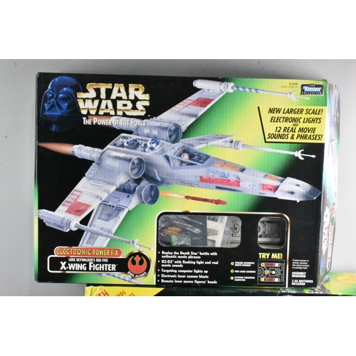 376 - Two Boxed Star Wars 'The Power of The Force' Vehicles, 'X-Wing Fighter' and Imperial AT-AT Walker' T... 