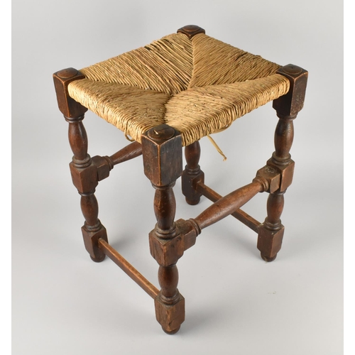 407 - A Rush Seated Stool, 38x35x54.5cms High