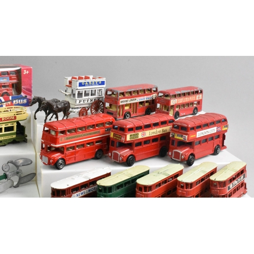 310 - A Collection of Twenty Nine Various Diecast Buses, Coaches, Recovery Truck and Plough, Various Makes... 