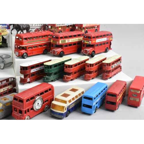 310 - A Collection of Twenty Nine Various Diecast Buses, Coaches, Recovery Truck and Plough, Various Makes... 