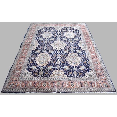 422 - A Fine Persian Hand Made Kashan Carpet, 358x270cms