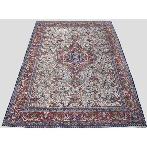 645 - A Hand Made Antique Tabriz Carpet, Circa 1910, 368x270cm