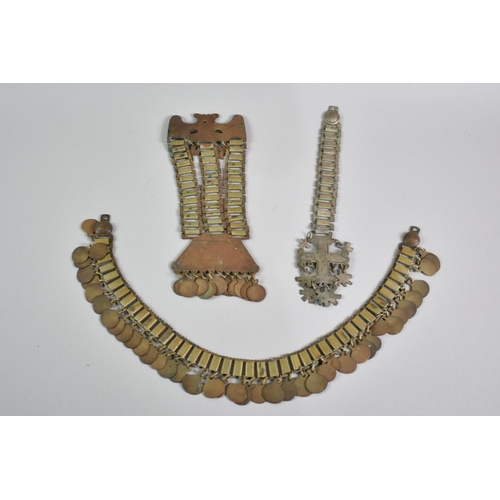 12 - A South American Trapelakucha or Mapuche Set with Typical Chains, Cross Etc, Probably Chilean