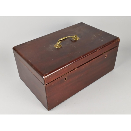 14 - An Edwardian Box Containing Removable Silver Plated and Wooden Holy Communion Tray together with Twe... 