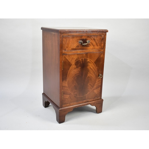 151 - A Mahogany Side Cabinet with Top Drawer and Bracket Feet, 39cms Wide and 68cms High