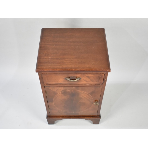 151 - A Mahogany Side Cabinet with Top Drawer and Bracket Feet, 39cms Wide and 68cms High