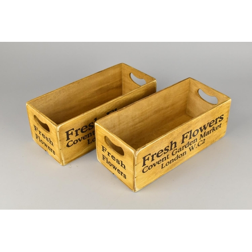 240 - A Pair of Miniature Wooden Crates as Used in Covent Garden Market, 28cms Long