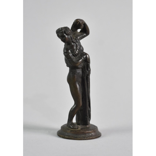 27 - A Small Patinated Bronze Grand Tour Figure of a Maiden, 10cms High