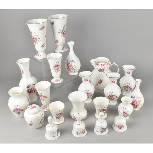 338 - Twenty-one Pieces of Coalport Shrewsbury China to Comprise Vases, Mask Head Jug, Bells etc