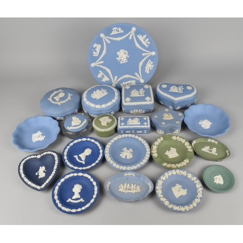 345 - Twenty Pieces of Wedgwood Jasperware to Comprise Lidded Boxes, Dishes etc