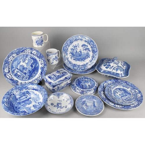 348 - A Collection of Various Spode Blue and White to Comprise Italian Pattern Bowl, Plates, The Blue Room... 