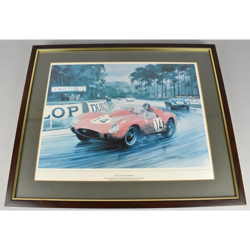 351 - A Framed Print, 1958 Le Mans 24 Hours Dual at Pontlieue, Subject 45x36cm