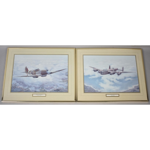 354 - Two Framed John H Evans Prints, Mission Accomplished and Safely Home, Subjects 40x29cm