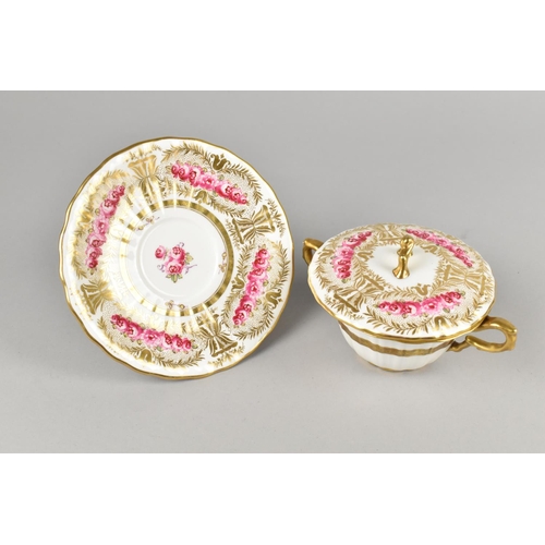 435 - A Late 19th/Early 20th Century Wedgwood Rose Garland and Gilt Swag Decorated Lidded Twin Handled Cup... 