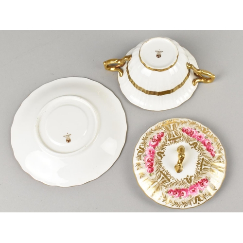 435 - A Late 19th/Early 20th Century Wedgwood Rose Garland and Gilt Swag Decorated Lidded Twin Handled Cup... 