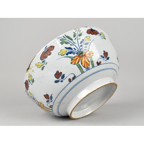 436 - A 19th Century Delft Polychrome Bowl, 26cm Diameter