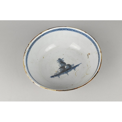 436 - A 19th Century Delft Polychrome Bowl, 26cm Diameter