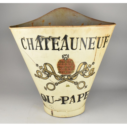 518 - A Vintage Style Grape Pickers Metal Knapsack for Chateauneuf Du Pape, 61cms High