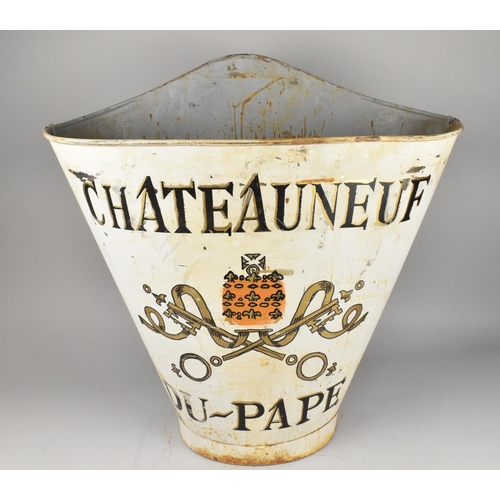 519 - A Vintage Style Grape Pickers Metal Knapsack for Chateauneuf Du Pape, 61cms High