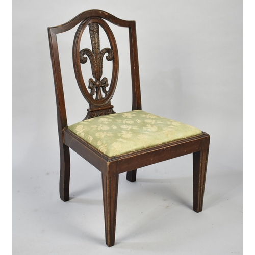 584 - A Reproduction Childs Chair with Fleur De Lys Splat