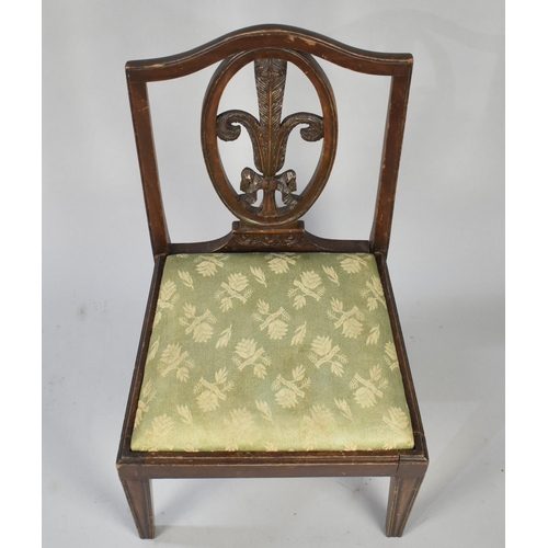 584 - A Reproduction Childs Chair with Fleur De Lys Splat