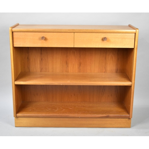 591 - A Modern Open Bookcase with Single Long Drawer to Top by Parker Knoll, 87cms Wide