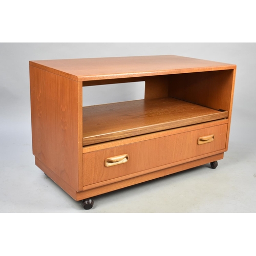 597 - A 1970s G-Plan TV Stand and Media Cabinet with Fitted Base Drawer, 82.5cms Wide