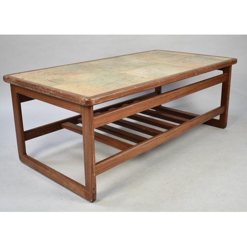 599 - A 1970s Tile Top Coffee Table, 102x55cms